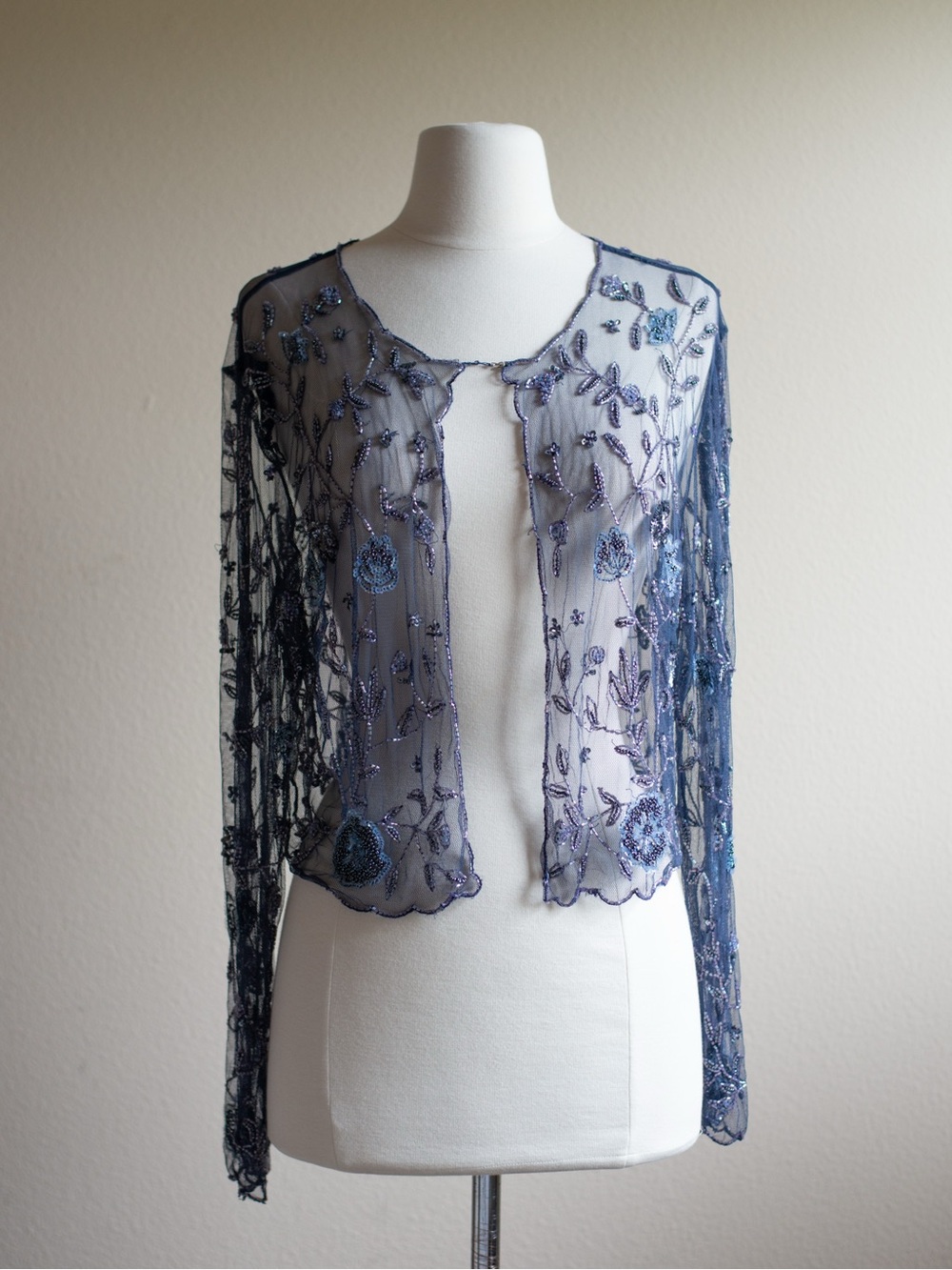 Vintage Beaded Jacket with Floral Design